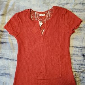 ♡♡♡♡♡ NWT Ultra Flirt rust knit top